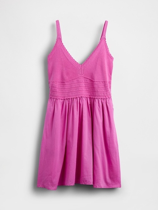 GAP Dresses & Skirts - GAP Crochet Mixed Media Mini Dress 
Budding purple lilac
